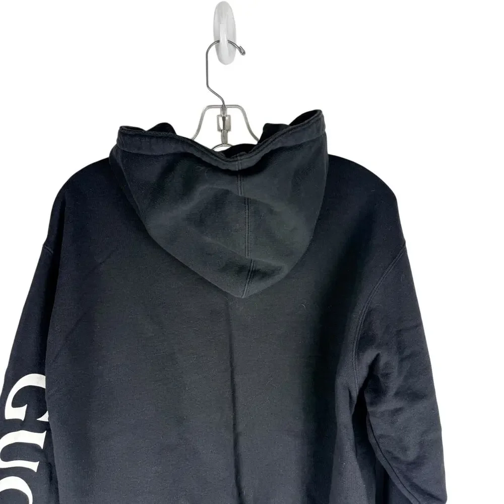 Gucci Half Zip Popover Interlocking GG Hoodie Black Size Small